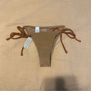 Aerie NWT gold sparkle string bikini bottoms
